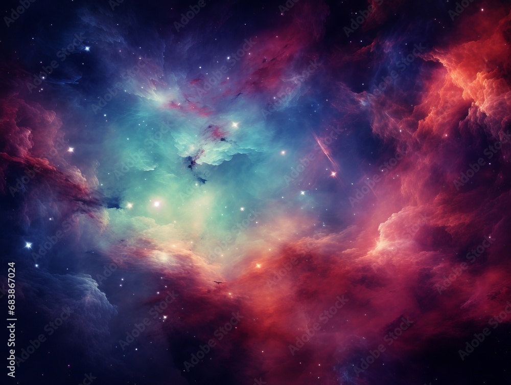 Fototapeta premium Mesmerizing Glimpses of a Radiant Star Nebula - An Astounding Space Phenomenon! Generative AI