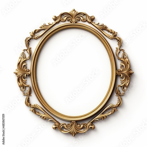 Mesmerizing Golden Frame with Unique Oval Design: The Epitome of Elegance and Artistry Generative AI
