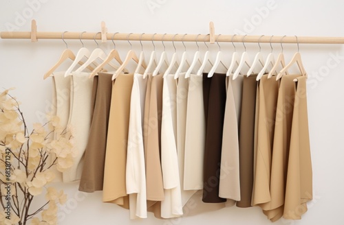 a hanger with swatches surrounded by,