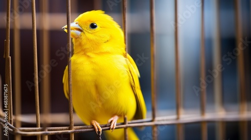 yellow parrot in cage