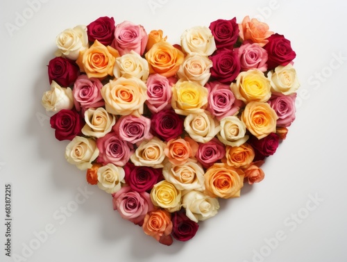 Stunning Heart-shaped Arrangement of Dozens of Roses: The Perfect Romantic Gesture Generative AI