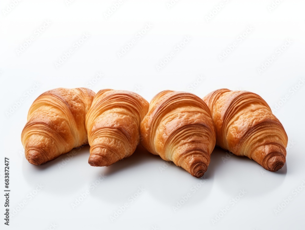 Decadent Quadruplet: Croissant-Inspired Buns - Perfect for Any Meal! Generative AI