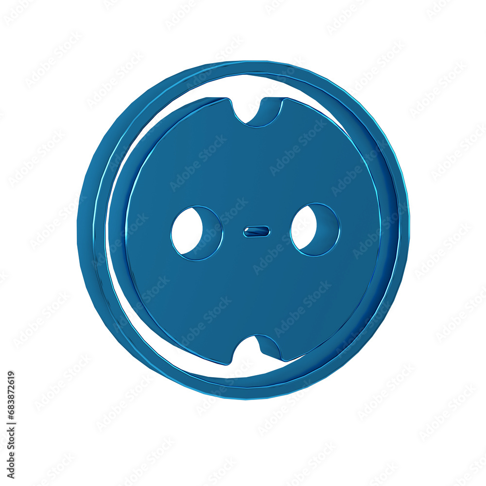 Fototapeta premium Blue Electrical outlet icon isolated on transparent background. Power socket. Rosette symbol.