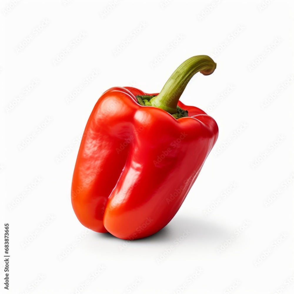 Stunning Isolated Red Pepper: An Eye-Catching Highlight on Pure White Backdrop Generative AI Stunning Isolated Red Pepper: An Eye-Catching Highlight on Pure White Backdrop Generative AI