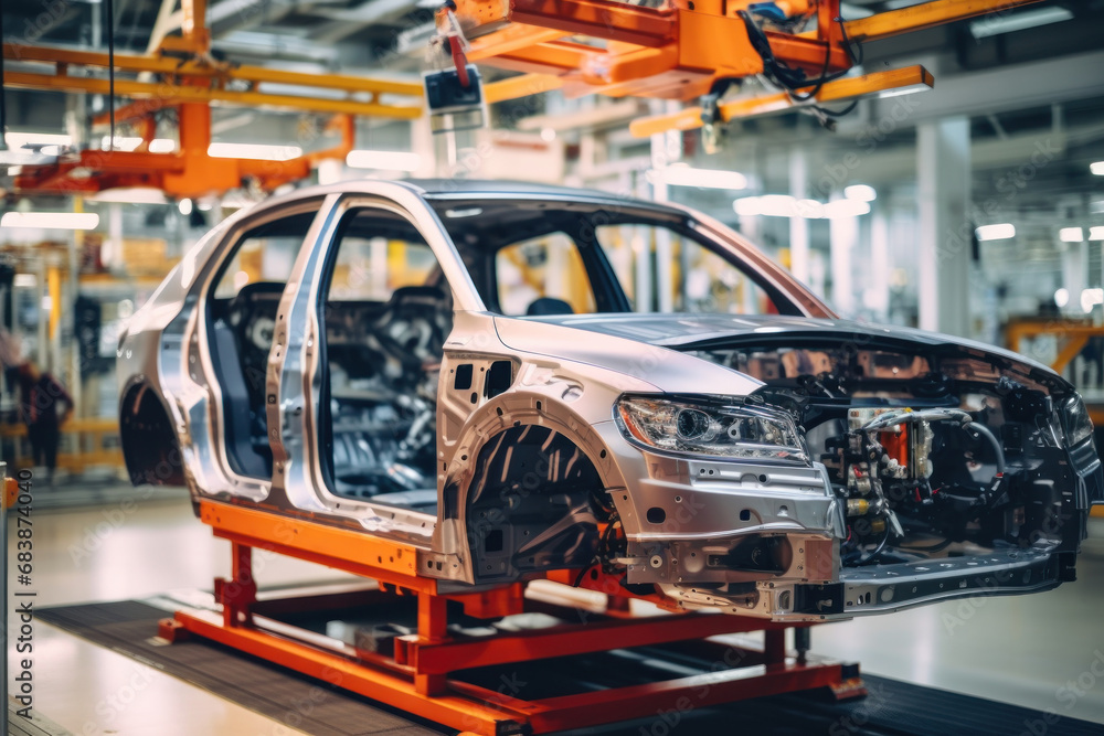 Automated assembly line for robot manipulators for the production of high-tech electric vehicles running on clean energy.