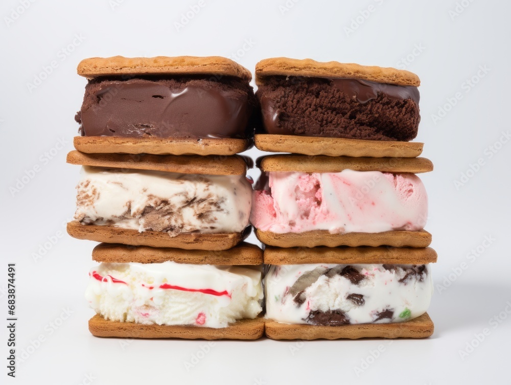 Indulge in Trio Delight: The Ultimate Ice Cream Sandwich Feast! Generative AI Indulge in Trio Delight: The Ultimate Ice Cream Sandwich Feast! Generative AI