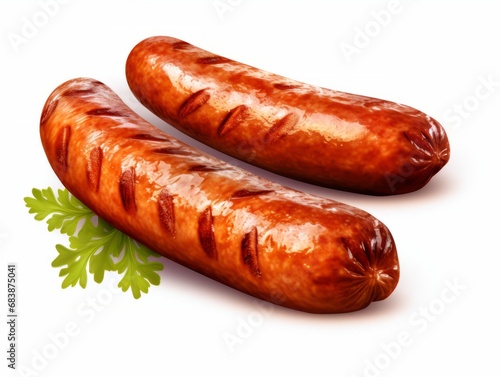 Sizzling Grilled Sausages: An Epicurean Delight - Gourmet Cuisine Photography Generative AI