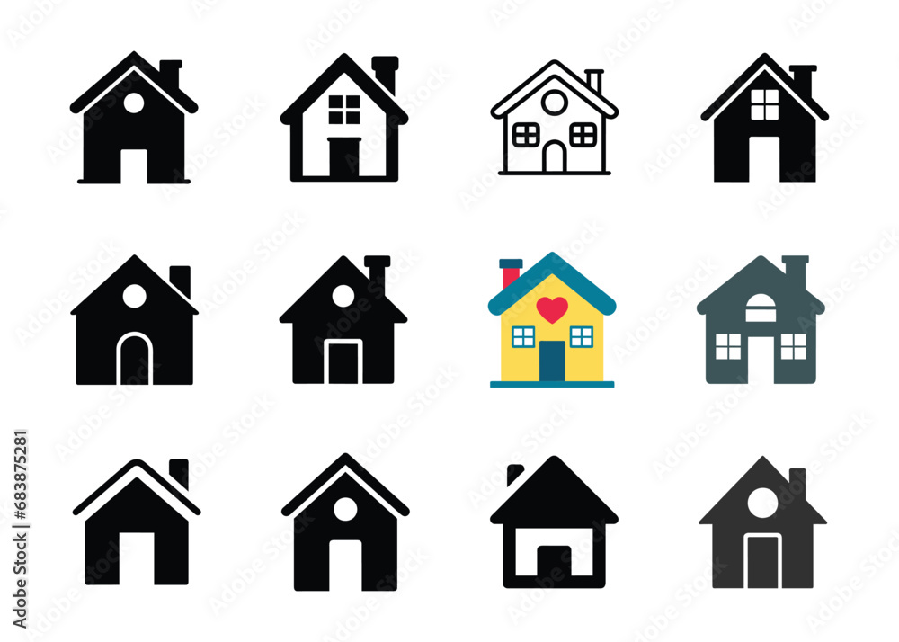 A creative Web home or house icon set