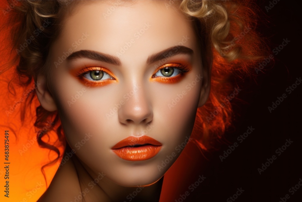 Portrait of a Model with Apricot Crush Makeup