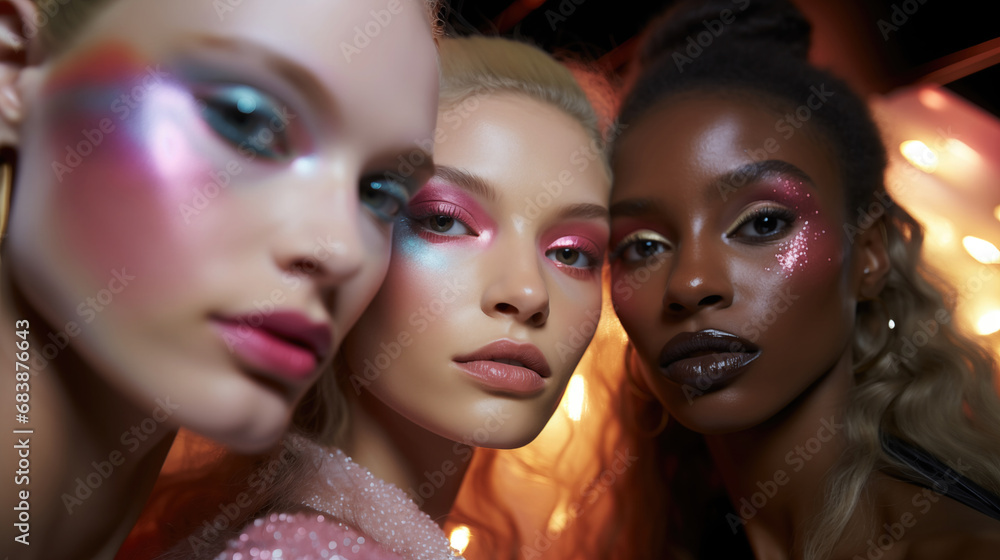 90s style diverse women in a fashion show
90s style diverse women in a fashion show