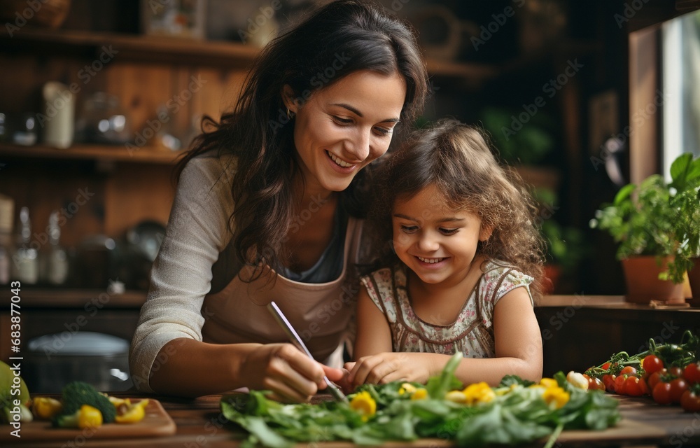 Teaching and learning a recipe together at home, learning and the mother cooking with the child in the kitchen for growth. Burner . Teaching and learning a recipe together at home, learning and the mother cooking with the child in the kitchen for growth. Burner .