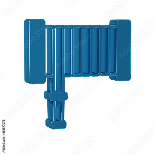 Blue Fire hose reel icon isolated on transparent background.