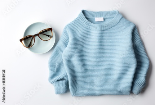 a sweater jeans and a pair of sunglasses
