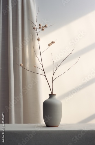 a vase of some branch trees