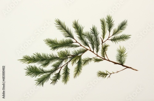 a white background with the sprig of a christmas tree  post-punk diy  the younger  use of earth tones