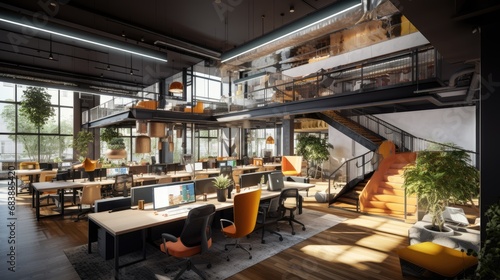 A modern and dynamic workplace in a tech startup © Soontorn