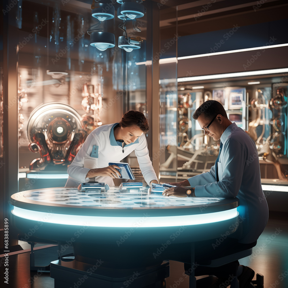 sci-fi futuristic lab scene