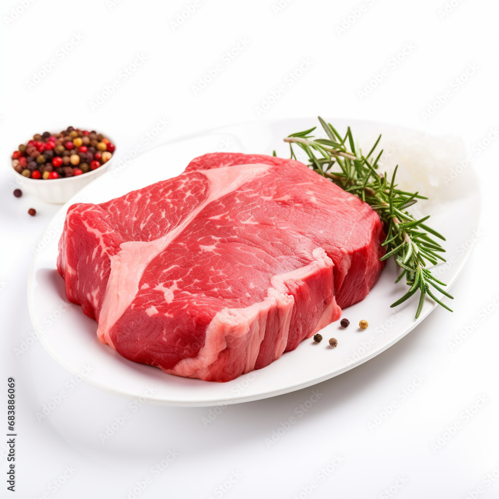 raw beef steak on white background raw beef steak on white background