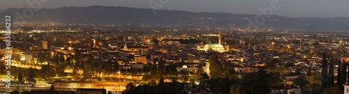 Panorama of Vicenza at dusk.