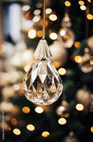 christmas tree with crystal ornaments, etsy,