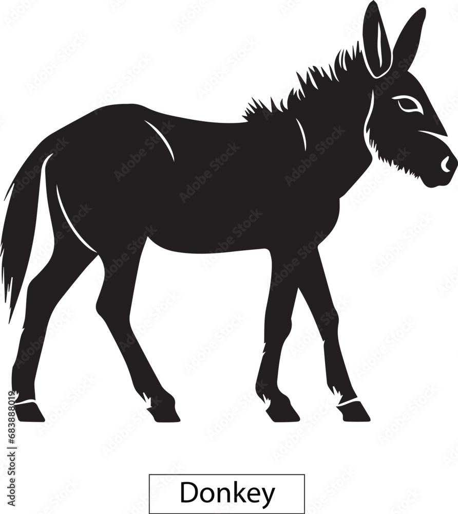 silhouette of donkey