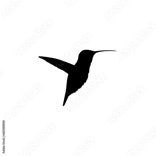 Flying Hummingbird Silhouette, can use Art Illustration, Website, Logo Gram, Pictogram or Graphic Design Element. Vector Illustration © Berkah Visual