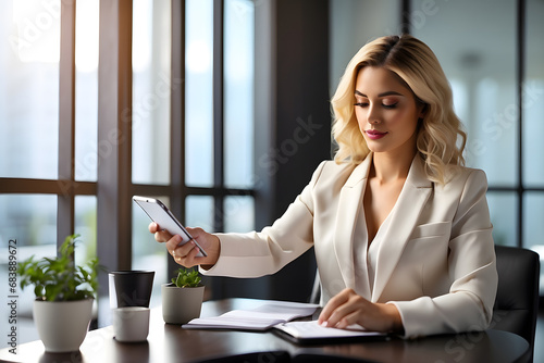 professional businesswoman with laptop, Young woman, student using e-learning with laptop or remote working at home office using laptop.