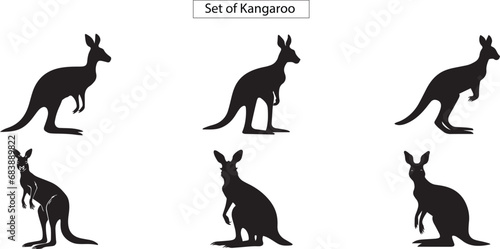 silhouettes of animals Kangroos