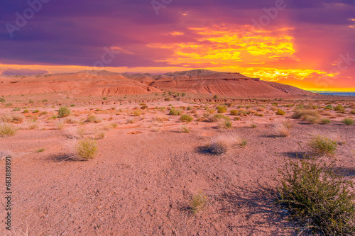 Enjoy the stunning beauty of a fiery sunset over the Red Boguty Mountains. Take breathtaking photos of nature's grand finale. Immerse yourself in the warm light of the setting sun.