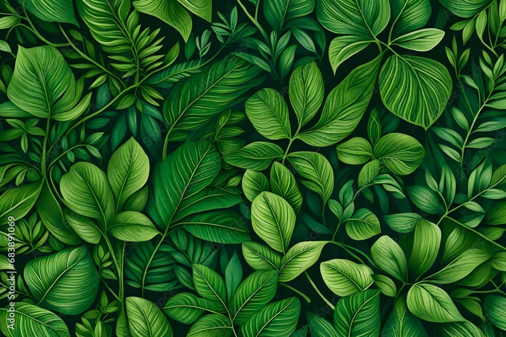 The intricate details of dark green leaves unfold in a garden sanctuary, The intricate details of dark green leaves unfold in a garden sanctuary,