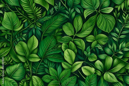 The intricate details of dark green leaves unfold in a garden sanctuary 