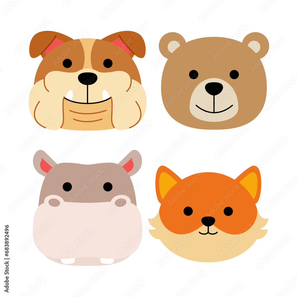 animal objects vector illustrations set