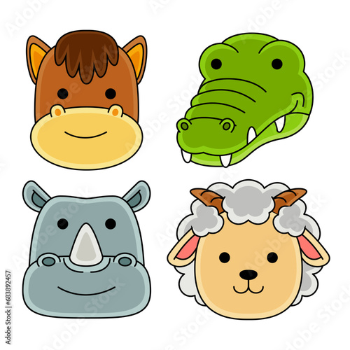 Wallpaper Mural animal objects vector illustrations set Torontodigital.ca