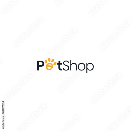 Pet shop logo design template