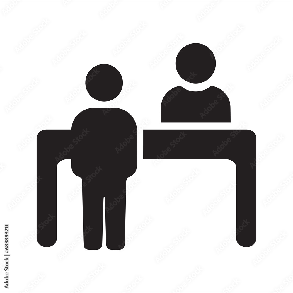 Customer service desk icon. Registration desk icon Customer service desk icon. Registration desk icon