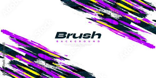 Abstract Colorful Brush Background with Sporty Style. Grunge Sport Background. Scratch and Texture Elements For Design