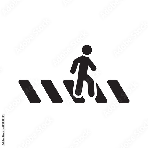 Pedestrian crossing icon. Zebra crossing icon