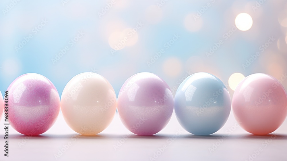 Soft pastel colors in blurred Easter eggs Soft pastel colors in blurred Easter eggs
