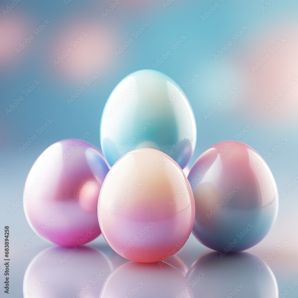 Soft pastel colors in blurred Easter eggs Soft pastel colors in blurred Easter eggs