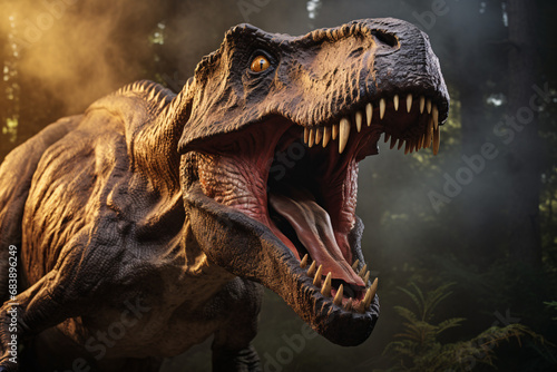 Portrait of a dinosaur  velociraptor T Rex