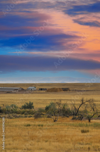 Steppe, prairie, plain, pampa. When the sun drops below the horizon, the desert turns into a canvas of bright colors that can give odds to any famous artist! Masterpiece of Nature