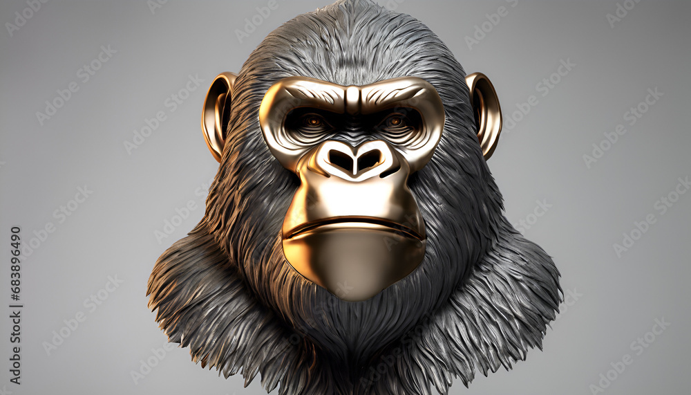 metal head of gorilla