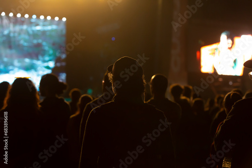 Silhouette of man at concert