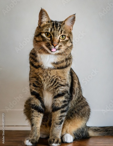 Full body image of a sitting cat © Renato