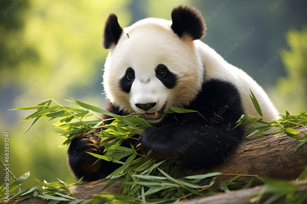 giant panda eating bamboo giant panda eating bamboo
