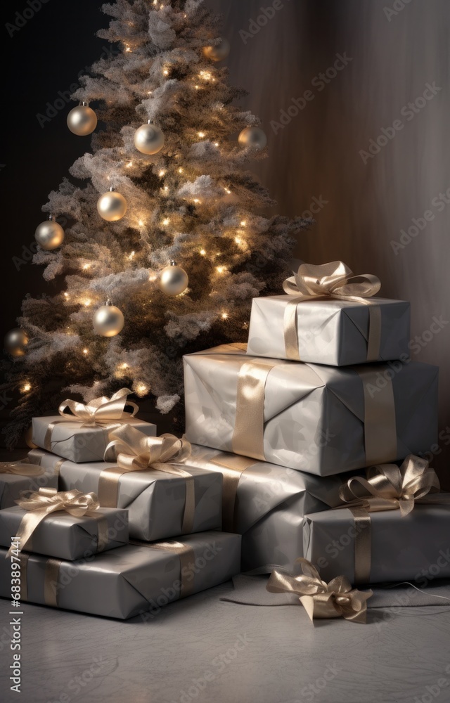 wrapping gifts around a christmas tree wrapping gifts around a christmas tree