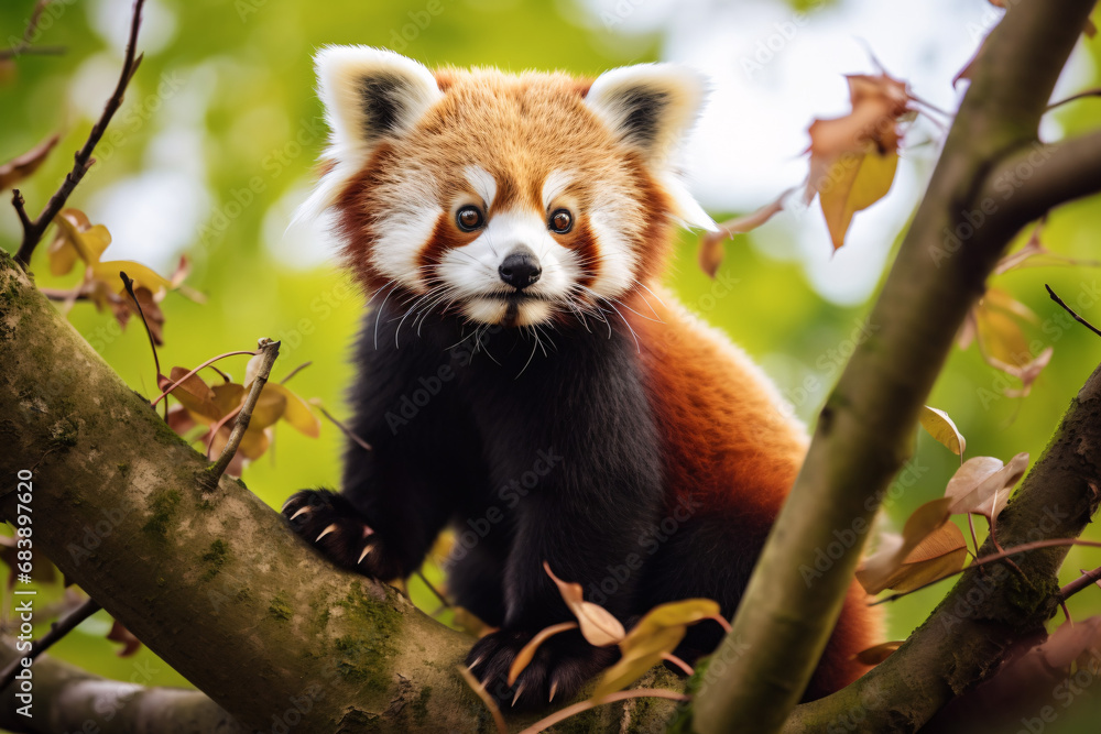 Naklejka premium Red Panda Close up Photo