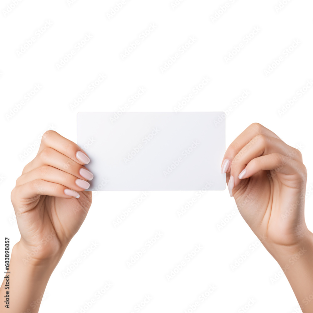 holding an empty note mockup with two hands to show a text sign or message, hand holding a blank paper note or business card mockup isolated on a transparent background holding an empty note mockup with two hands to show a text sign or message, hand holding a blank paper note or business card mockup isolated on a transparent background