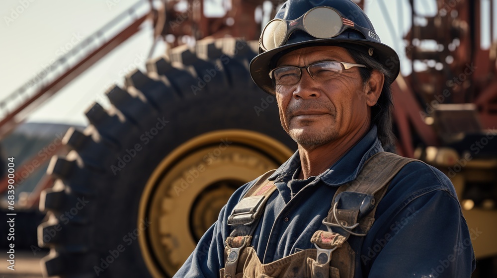 A Hardworking Man in Protective Gear and Stylish Shades A Hardworking Man in Protective Gear and Stylish Shades