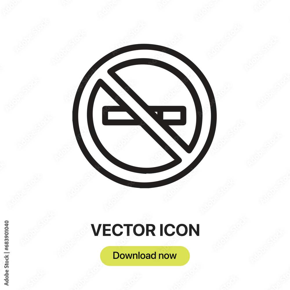 No Smoking icon vector. Linear-style sign for mobile concept and web design. No Smoking symbol illustration. Pixel vector graphics - Vector. No Smoking icon vector. Linear-style sign for mobile concept and web design. No Smoking symbol illustration. Pixel vector graphics - Vector.